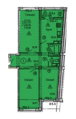 3к. квартира