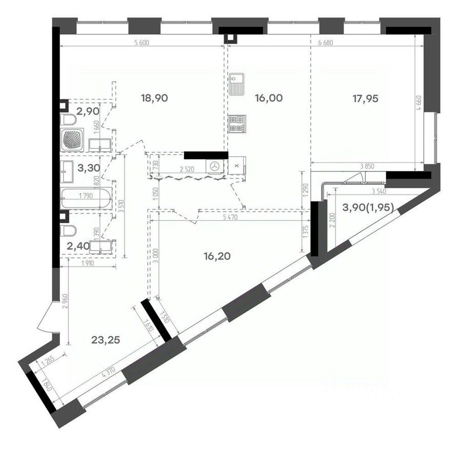 2к. квартира, 102.9 м²