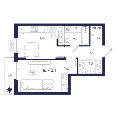 1к. квартира