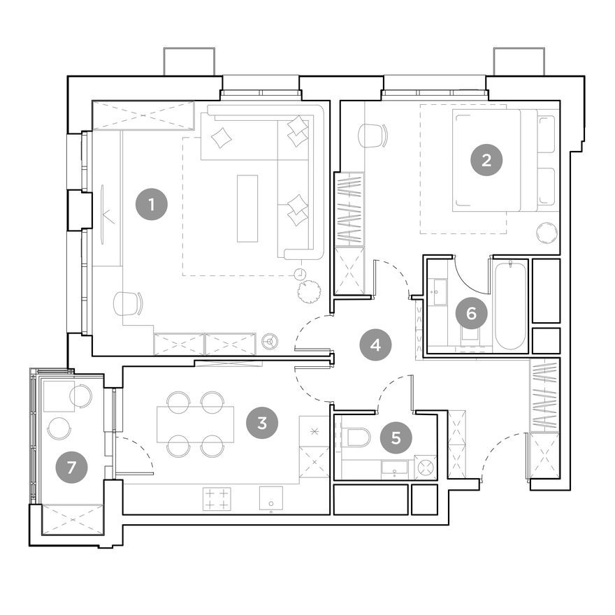 2к. квартира, 67.6 м²
