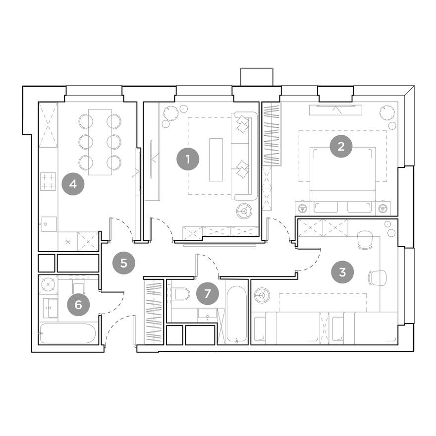3к. квартира, 75.8 м²