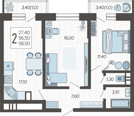 2к. квартира