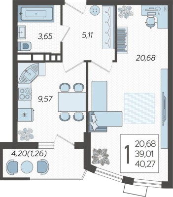 1к. квартира