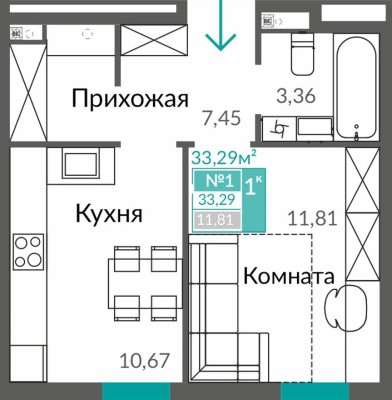 1к. квартира