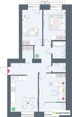 3к. квартира