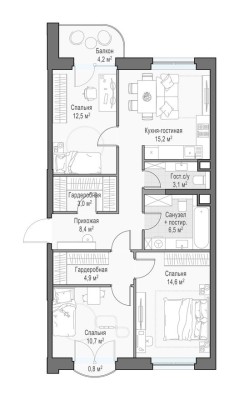 3к. квартира