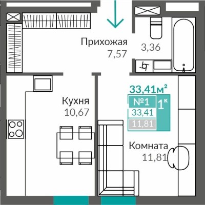 1к. квартира