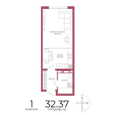 1к. квартира