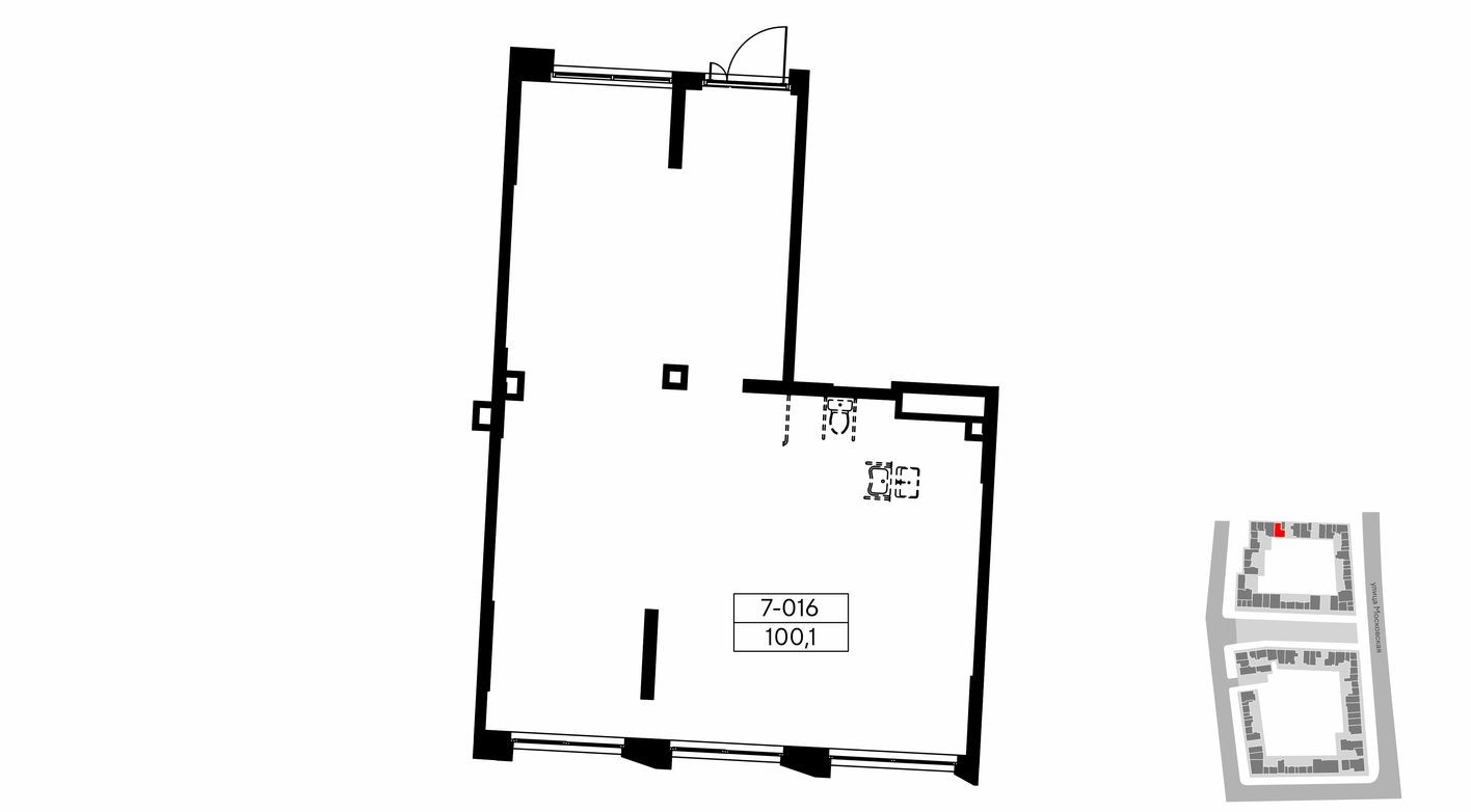 Планировка — Торговое помещение, 100.1 м²
