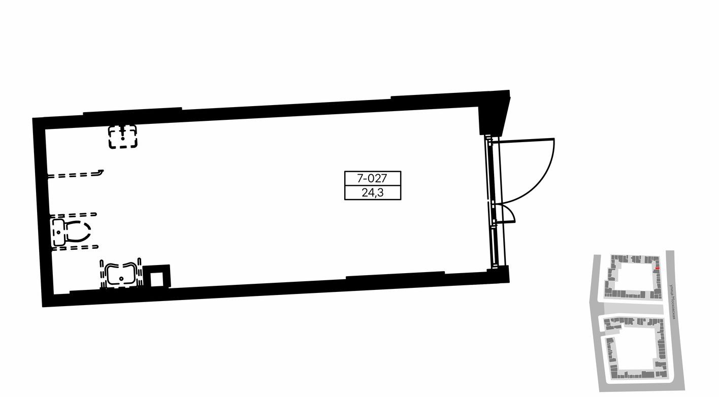 Планировка — Торговое помещение, 24.3 м²