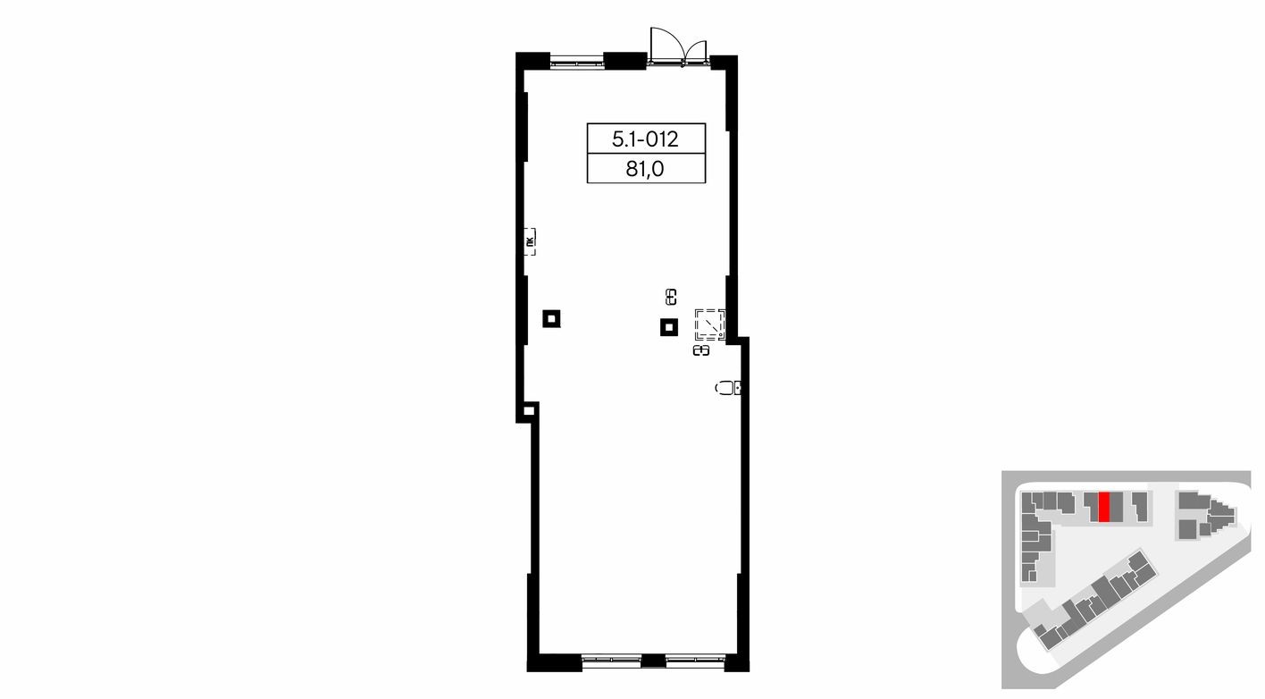Планировка — Торговое помещение, 81.0 м²