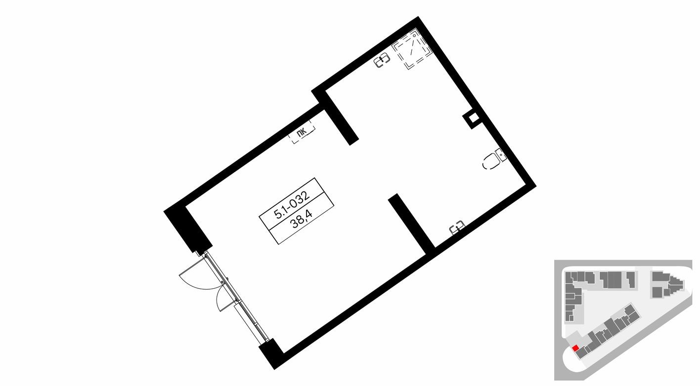 Планировка — Торговое помещение, 38.4 м²