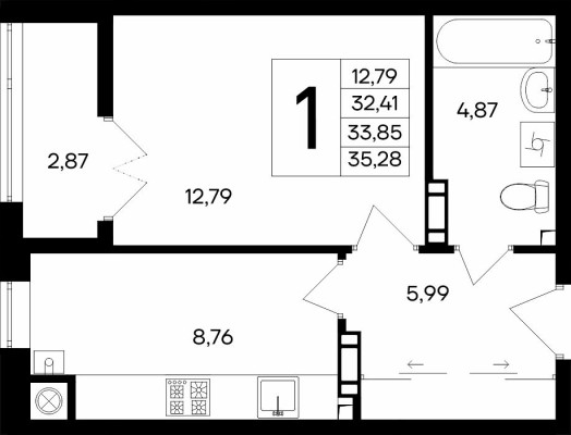 1к. квартира