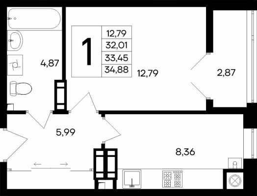 1к. квартира