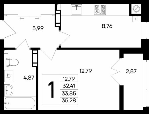 1к. квартира