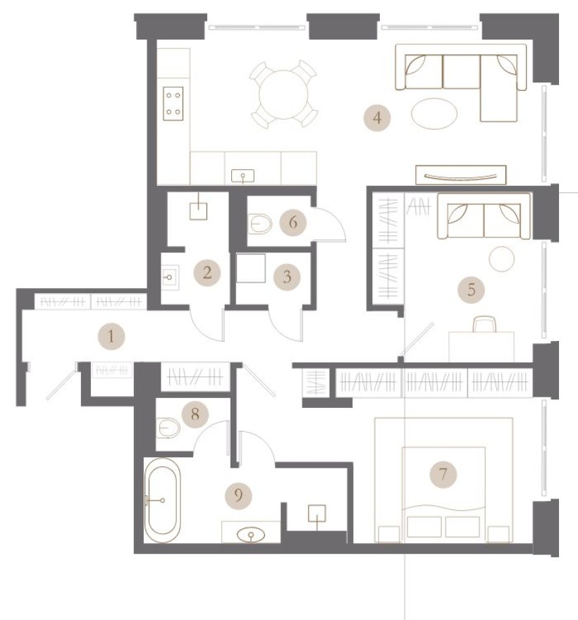 1к. квартира, 78.7 м²