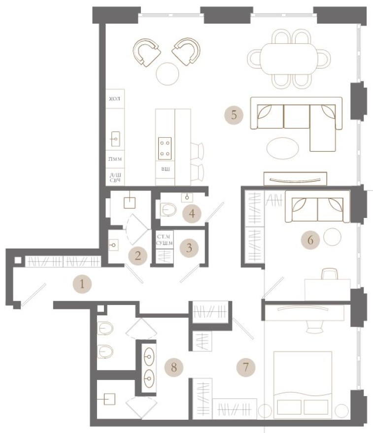 1к. квартира, 93.7 м²