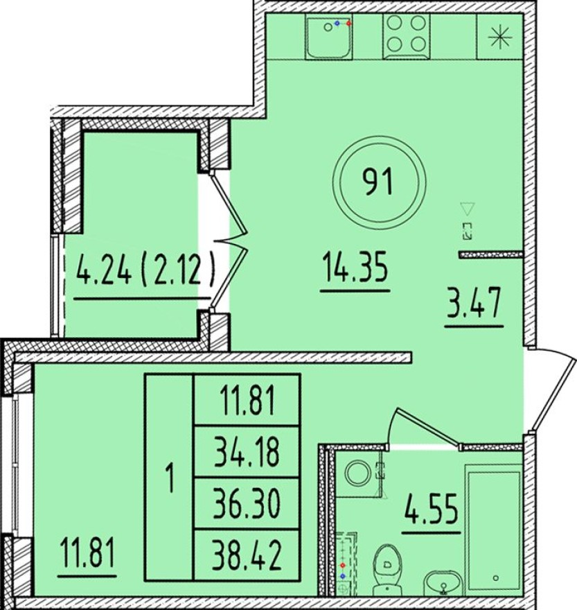 1к. квартира