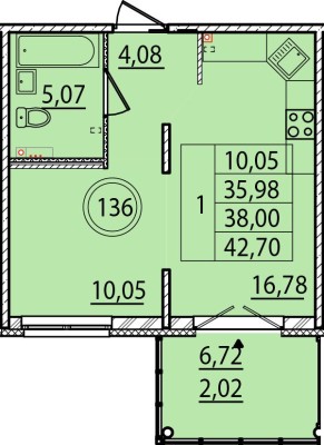 1к. квартира