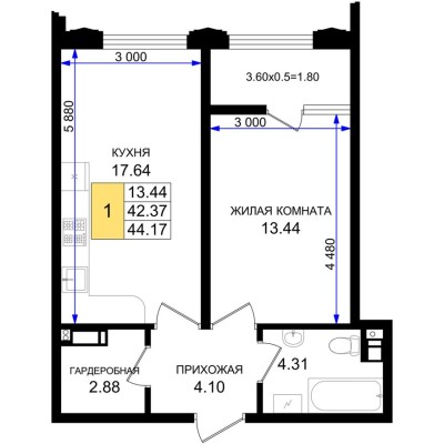 1к. квартира