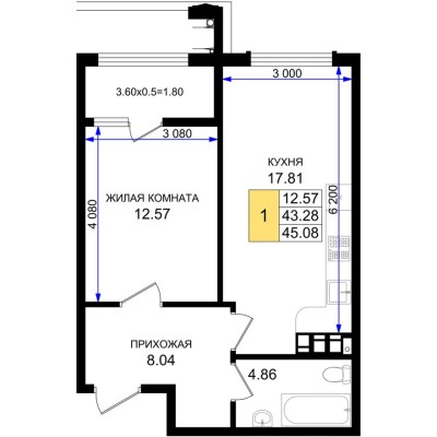 1к. квартира