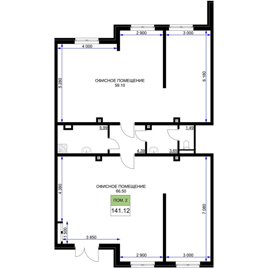 Помещение свободного назначения, 141.1 м²
