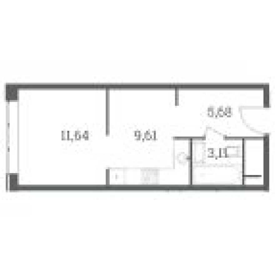 1к. квартира, 30.3 м²