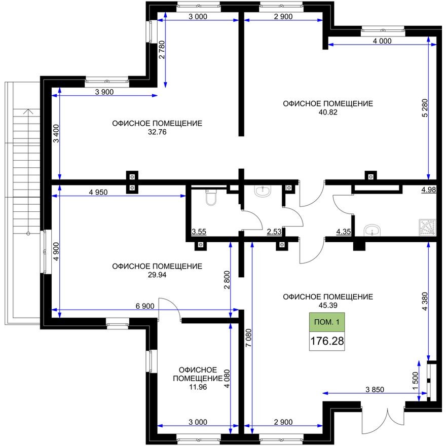 Помещение свободного назначения, 176.3 м²