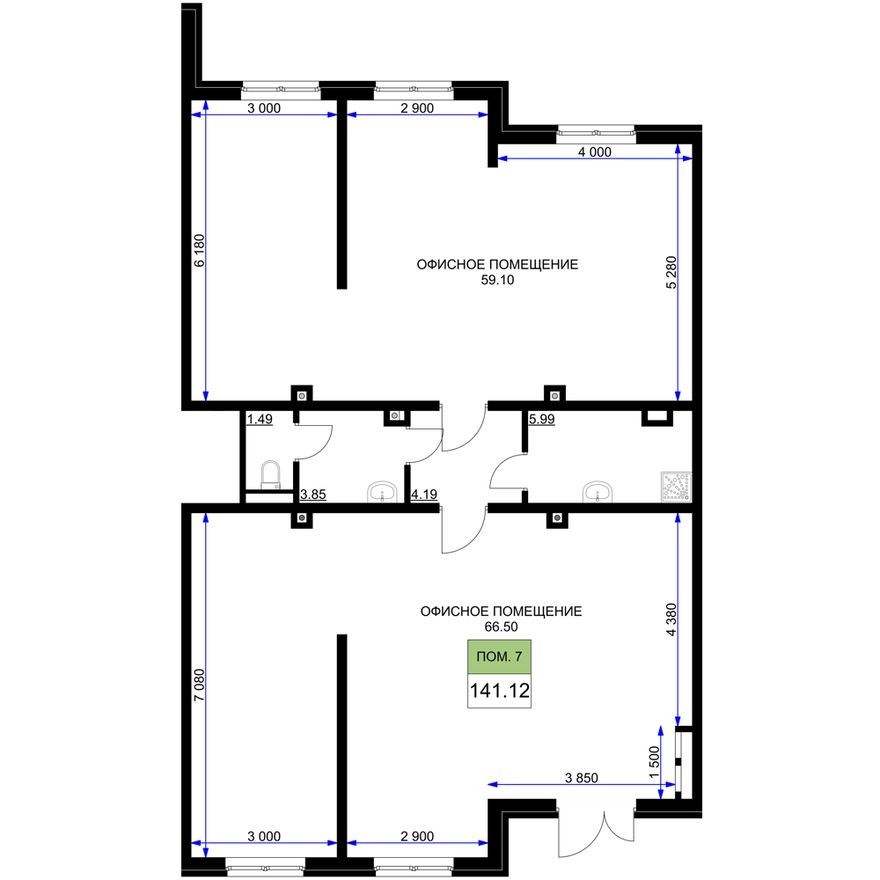 Помещение свободного назначения, 141.1 м²