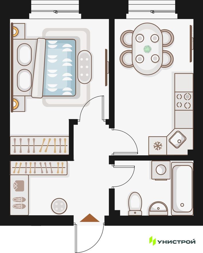 1к. квартира, 36.2 м²