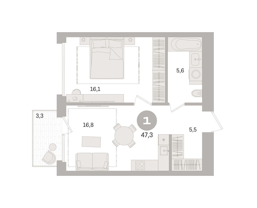 1к. квартира