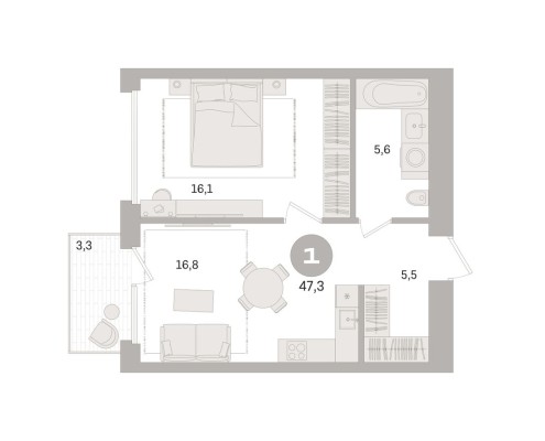 1к. квартира