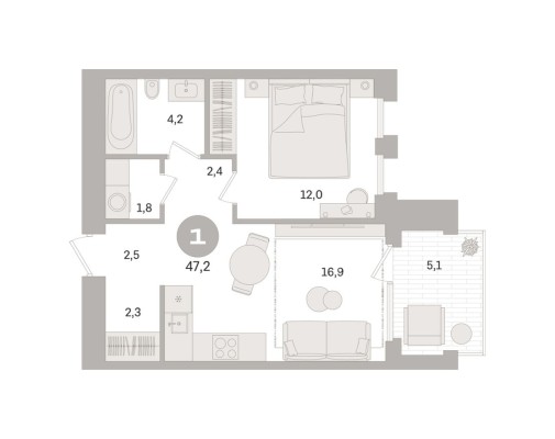 1к. квартира