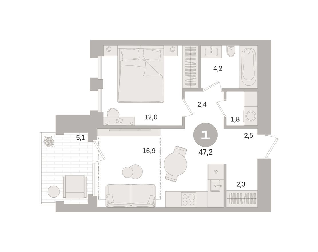 1к. квартира