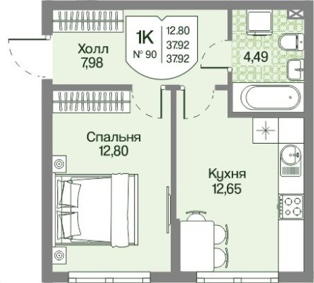 1к. квартира