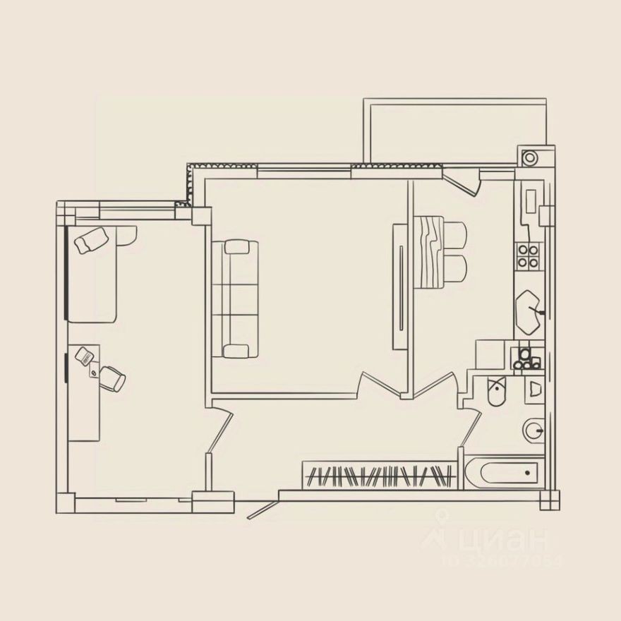 2к. квартира, 61.9 м²