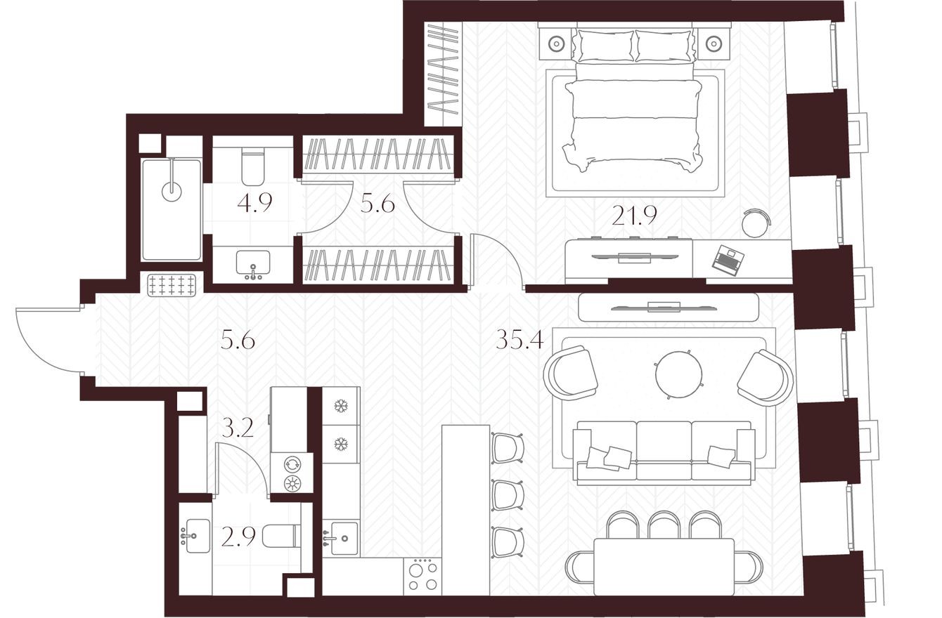 1к. квартира, 79.5 м²