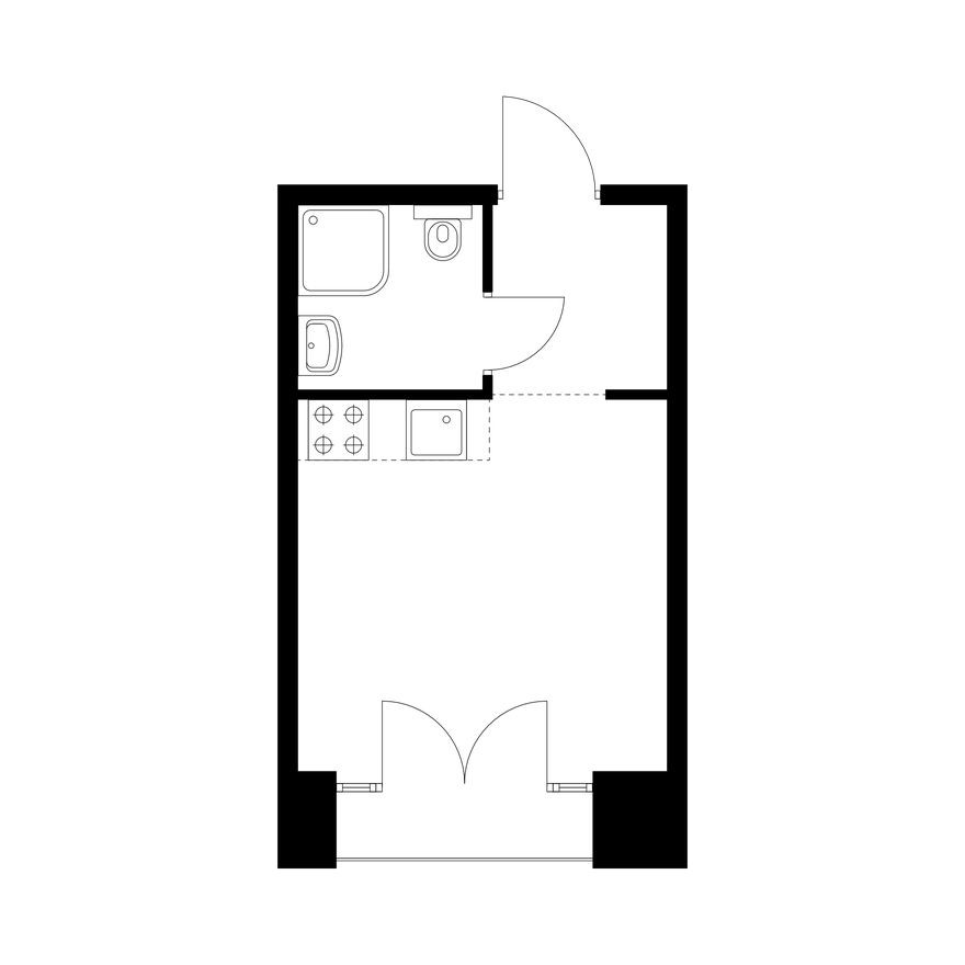 Студия-квартира, 20.0 м²
