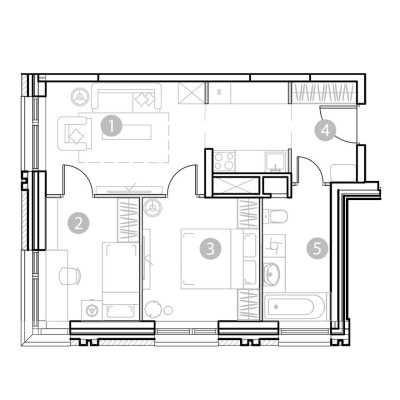 3к. апартаменты