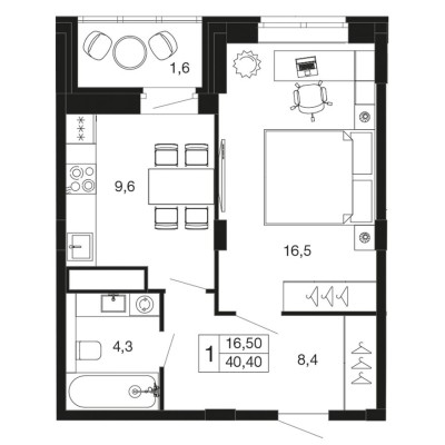 1к. квартира