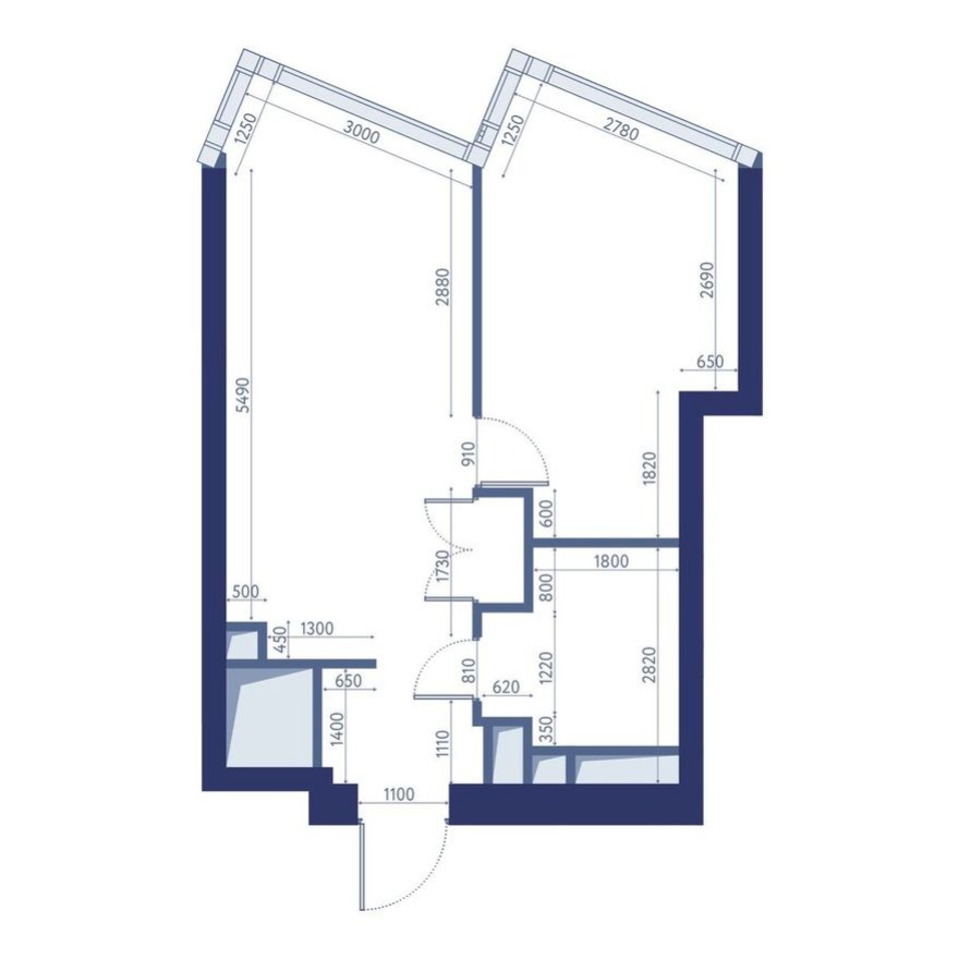 Студия-квартира, 42.7 м²