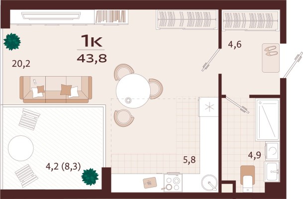 1к. квартира