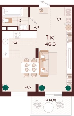 1к. квартира