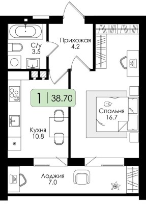 1к. квартира