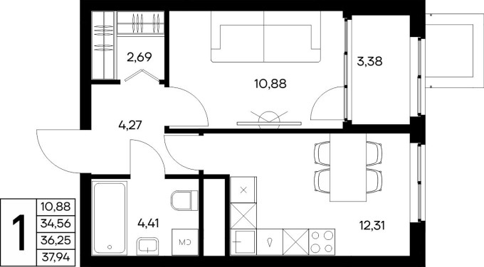 1к. квартира