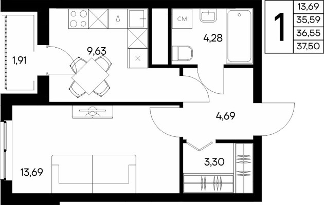 1к. квартира
