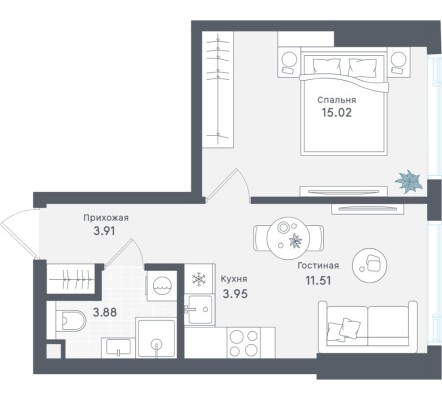 1к. квартира