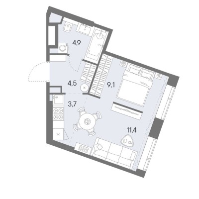 1к. квартира