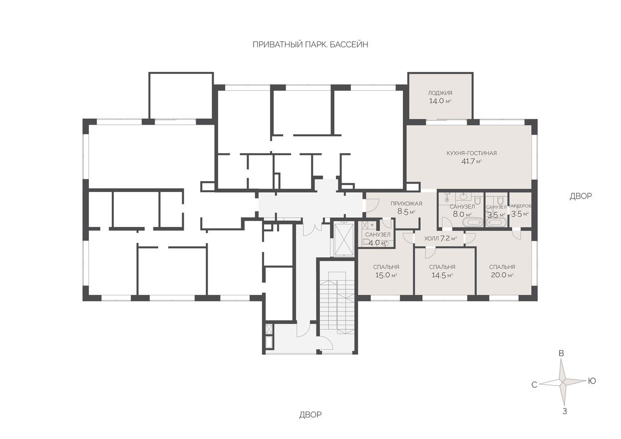 4к. квартира, 139.9 м²