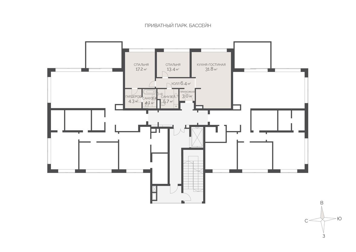 3к. квартира, 85.9 м²